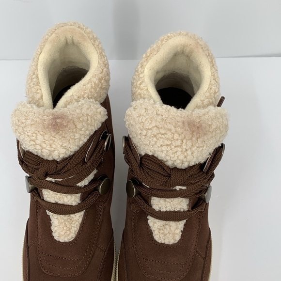 Sorel Out n About Cozy hidden wedge boots suede hiking shearling winter new 9 - Picture 7 of 8